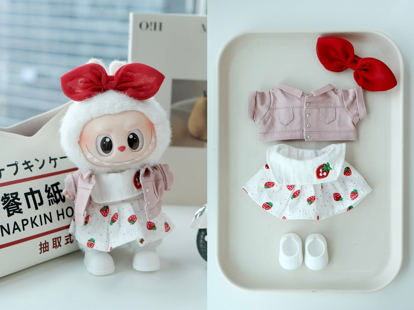 Strawberry Cutey Dress Set for 15–17cm collectible dolls, product view 6