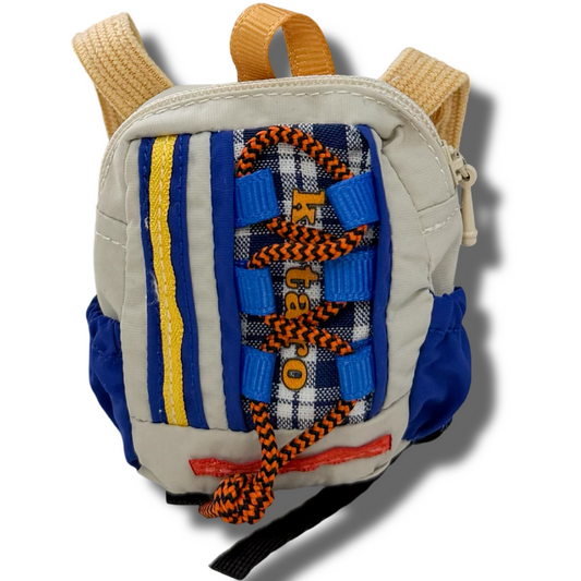 Miniature Doll Backpack for 12-17cm Dolls(Blue&White)