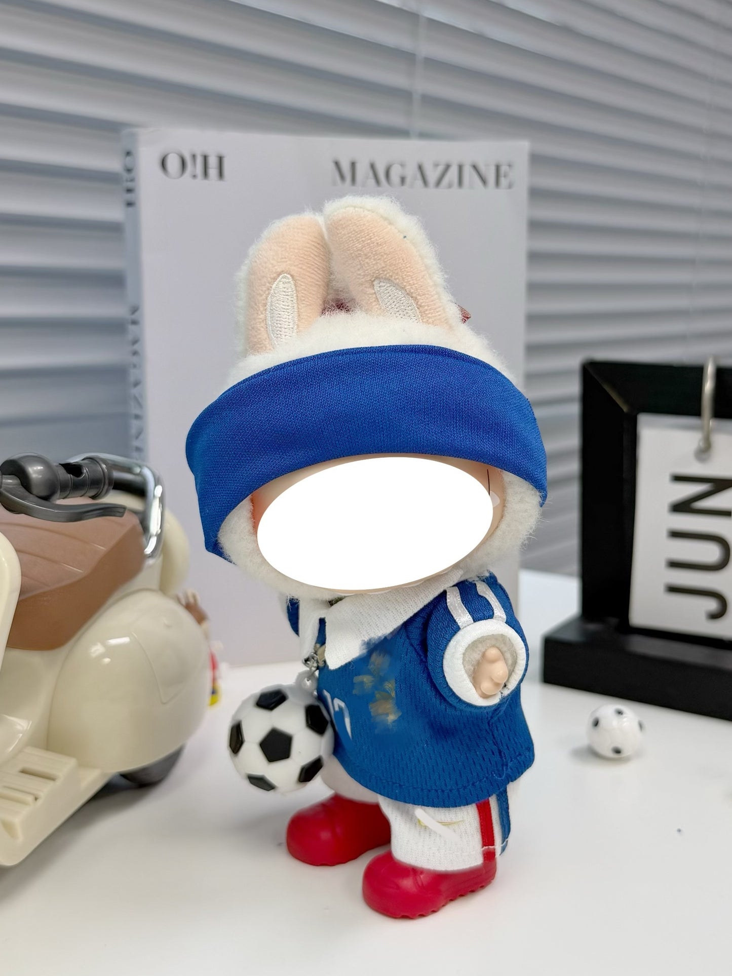 France Home #10 Soccer Jersey Doll Clothes for 15-17cm Plush Dolls,5 pcs Set Mini Football Uniform for 6 inch doll