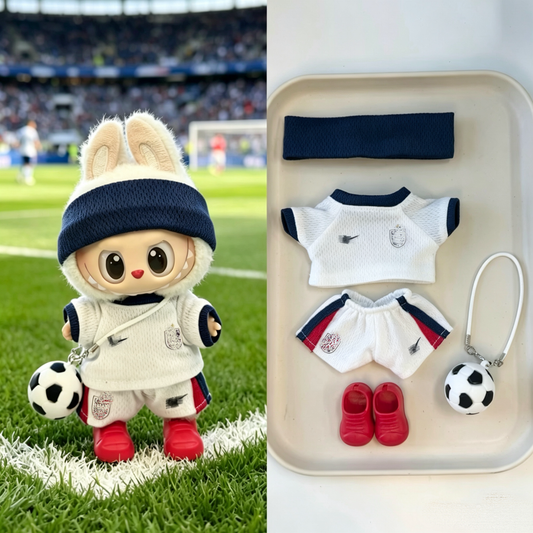 England Home-Style Mini Soccer Jersey Set for 15–17cm collectible dolls, product view 2