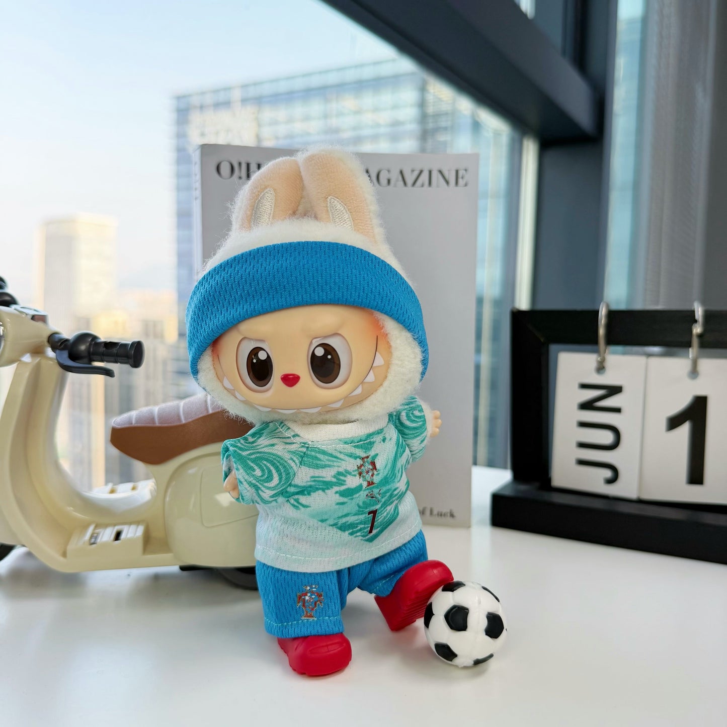 Portugal #7-Style Mini Soccer Jersey Set for 15–17cm collectible dolls, product view 6