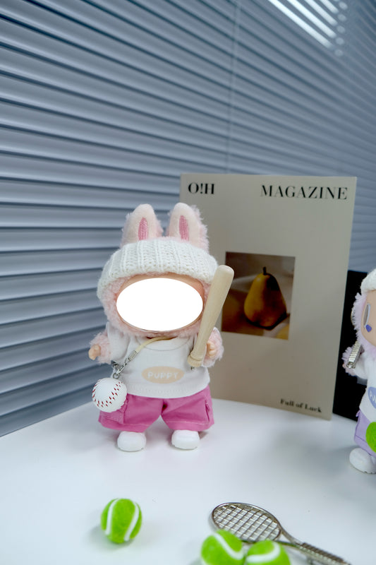Mini Baseball Training Accessories for 12-17cm Plush Dolls | Removable Sports Equipment Set