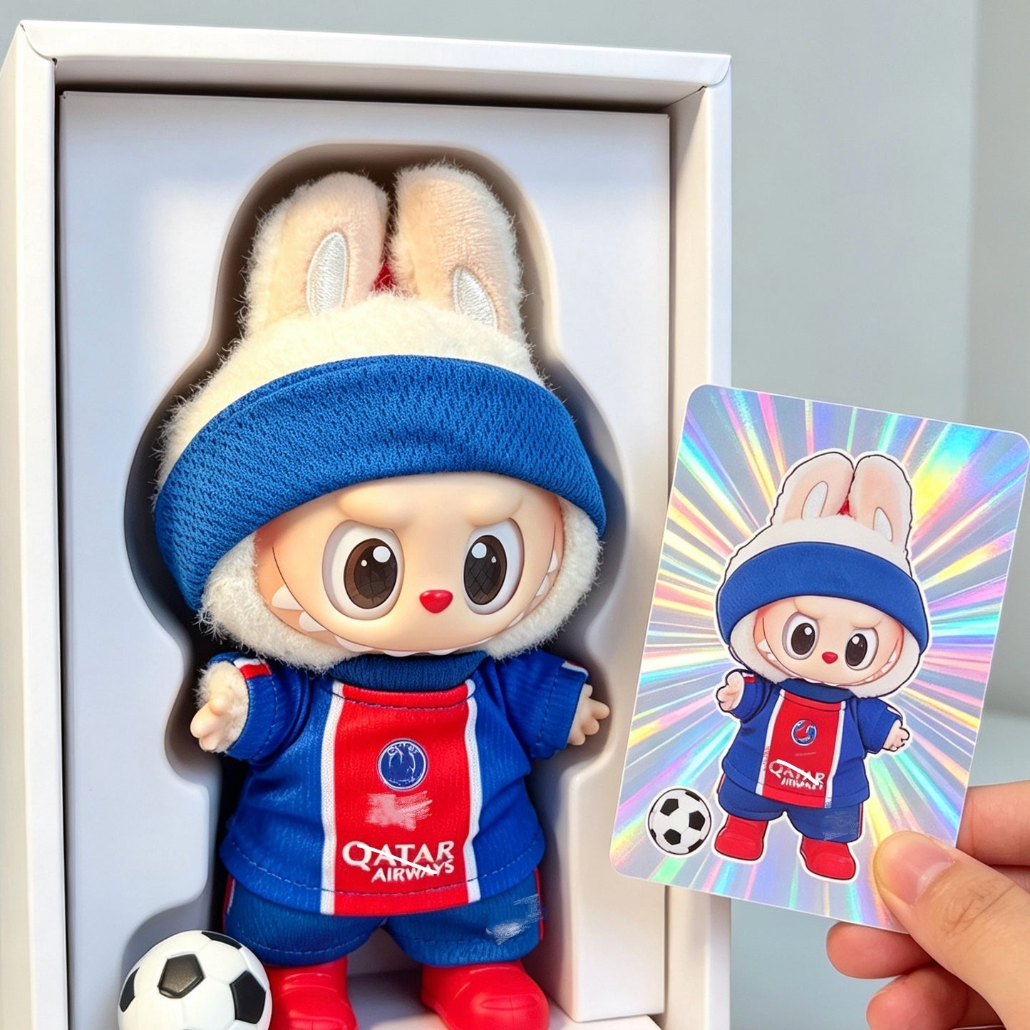 Paris Saint-Germain-Style Mini Soccer Jersey Set for 15–17cm collectible dolls, product view 3