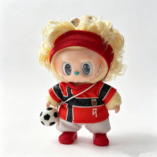 Norway #9-Style Mini Soccer Jersey Set for 15-17cm Plush Dolls | 5-Piece Football Uniform