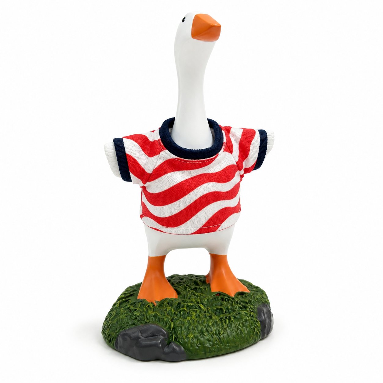 Magnetic Beak Goose Statue with Sports Jersey, 6.7 Inch Desk Goose Key Holder Sculpture on Decorative Base, Soccer Hockey Basketball Fan Decor, Funny Office Home Gift
