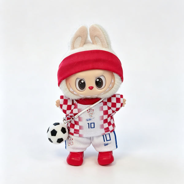 Croatia #10-Style Mini Soccer Jersey Set for 15-17cm Plush Dolls | 5-Piece Football Uniform