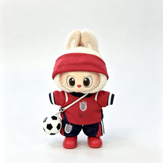 England Away-Style Mini Soccer Jersey Set for 15–17cm collectible dolls