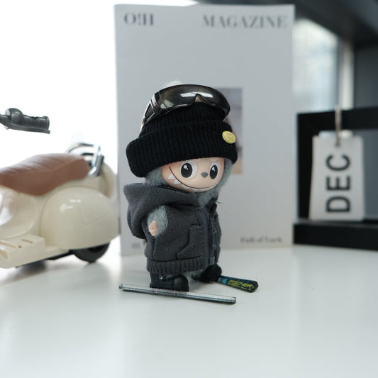 Mini Ski Board Outfit for 10-12cm Collectible Plush Dolls | 4-Piece Winter Sports Set