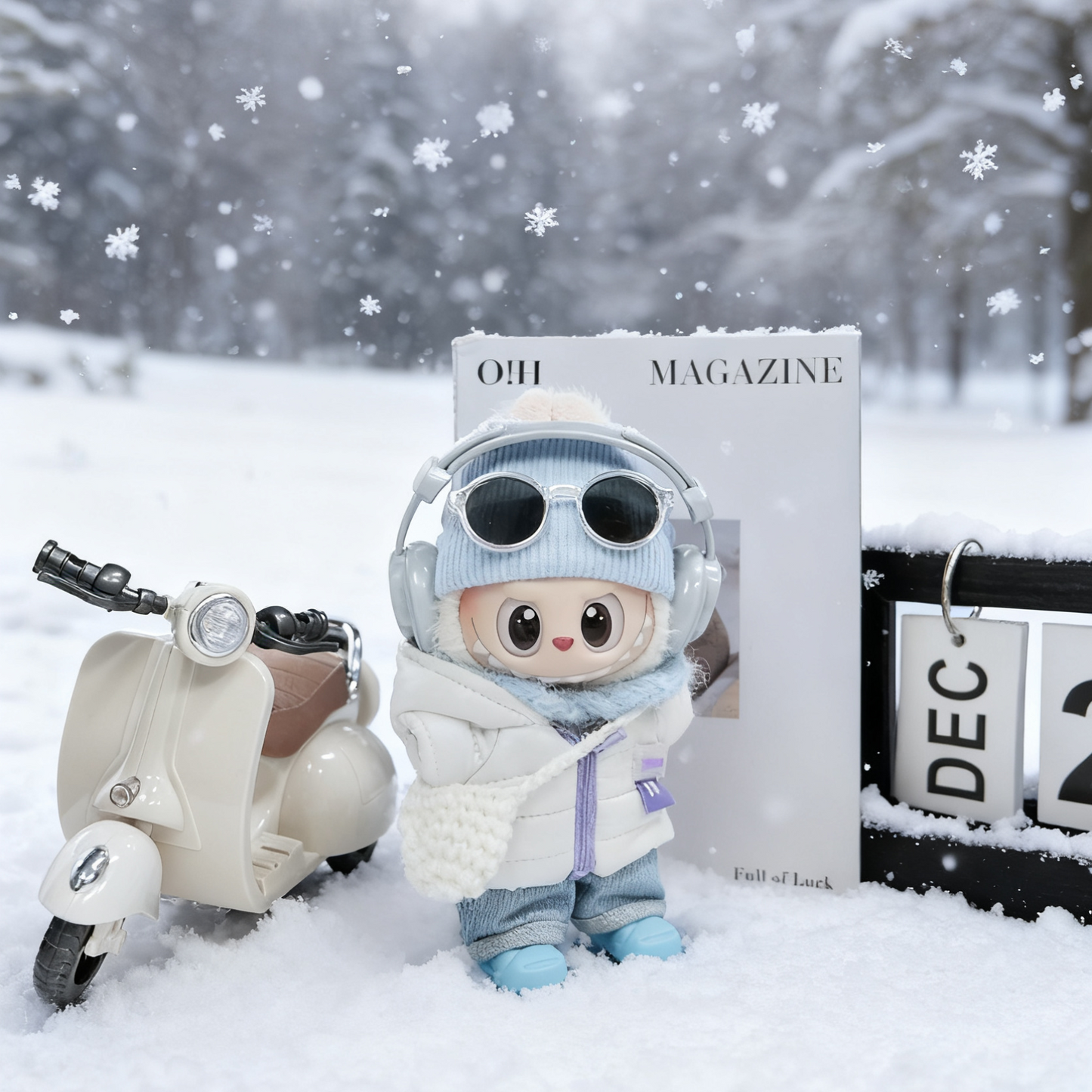 Luxury Ski Snowboarding Clothes for 15-17cm Labubu Doll, 6 Pcs Doll's Sports Luxury Outfits Clothes