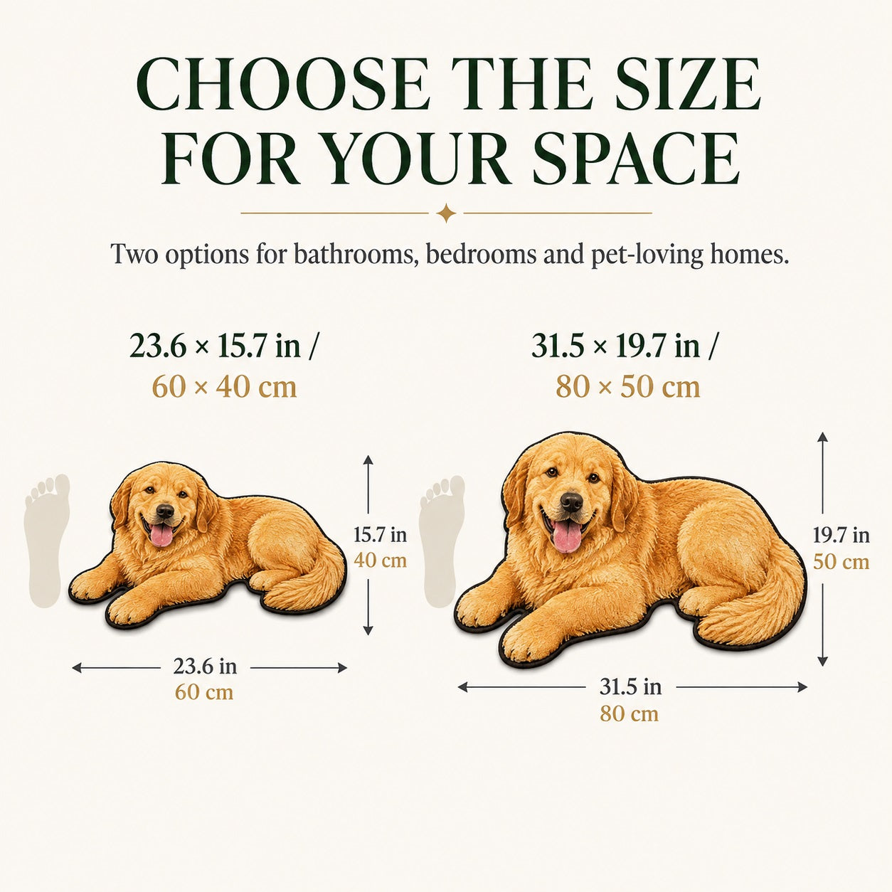 Custom Pet Rug from Photo, Personalized Dog or Cat Shaped Bathroom Mat, Realistic 3D Faux-Cashmere Feel, Non-Slip Machine-Washable Pet Portrait Floor Mat