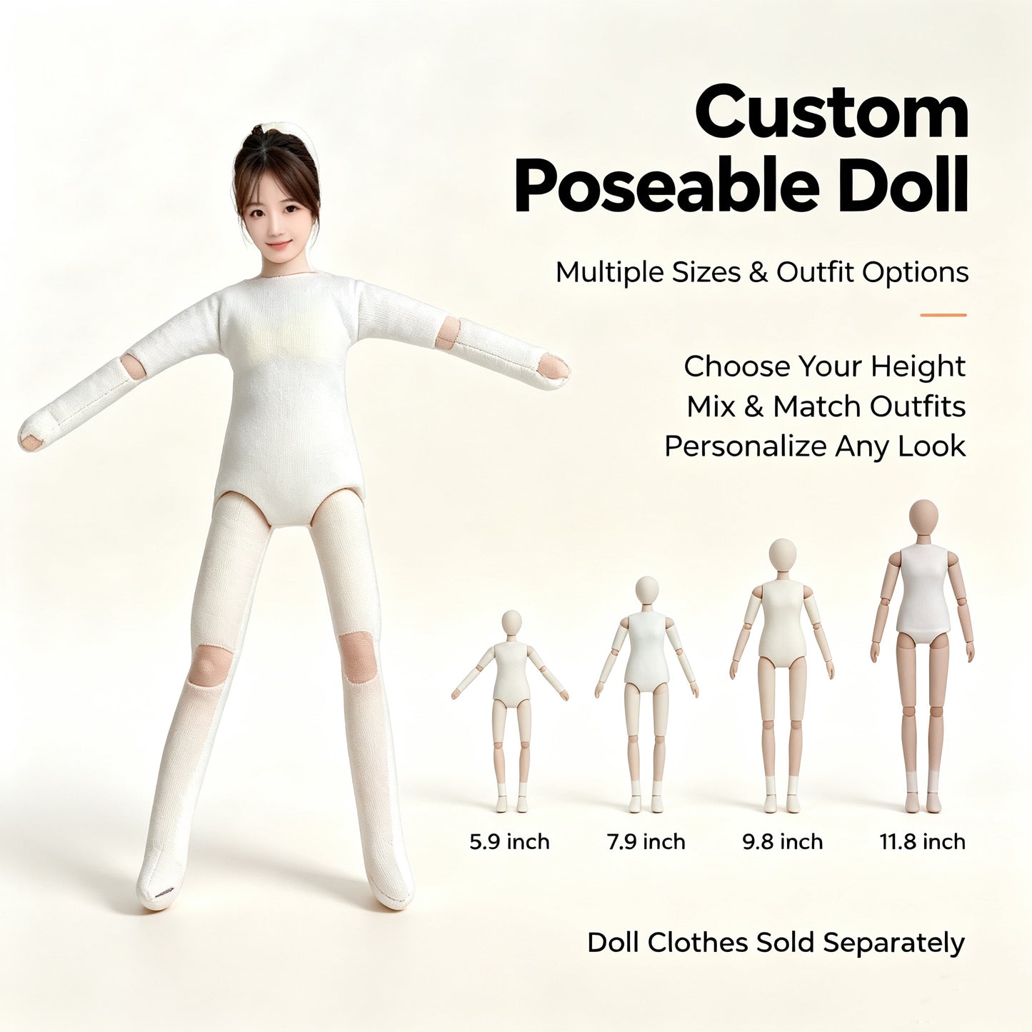 Wacky Bendy Doll - Custom Photo Doll! Make Your Friend into a Posing Plushie, Flexible Funny Figure, Prank Gift
