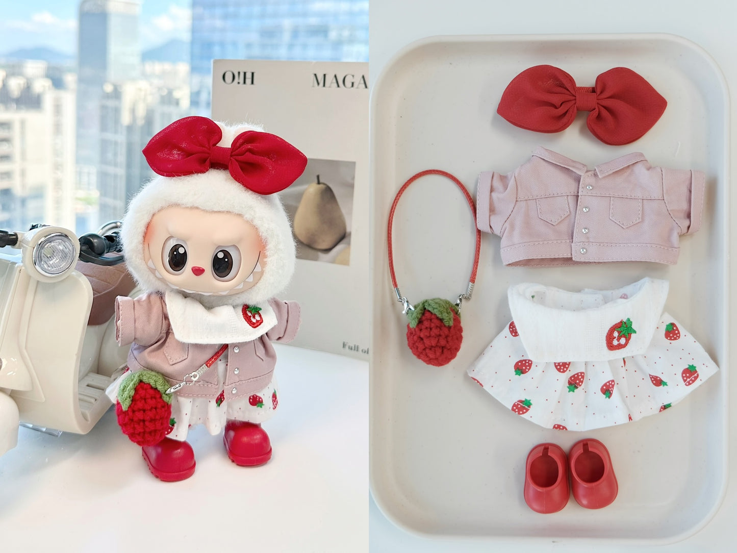 Strawberry Cutey Dress Set for 15–17cm collectible dolls, product view 5