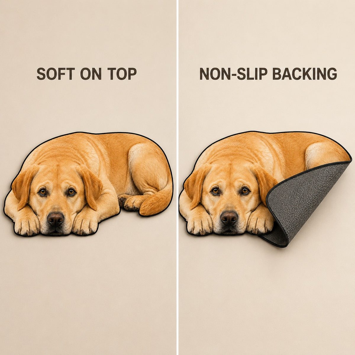 3D Realistic Dog Shaped Bath Mat & Floor Rug - Ultra Soft Absorbent Plush Area Rug, Non-Slip Cute Animal Shaped Door Mat