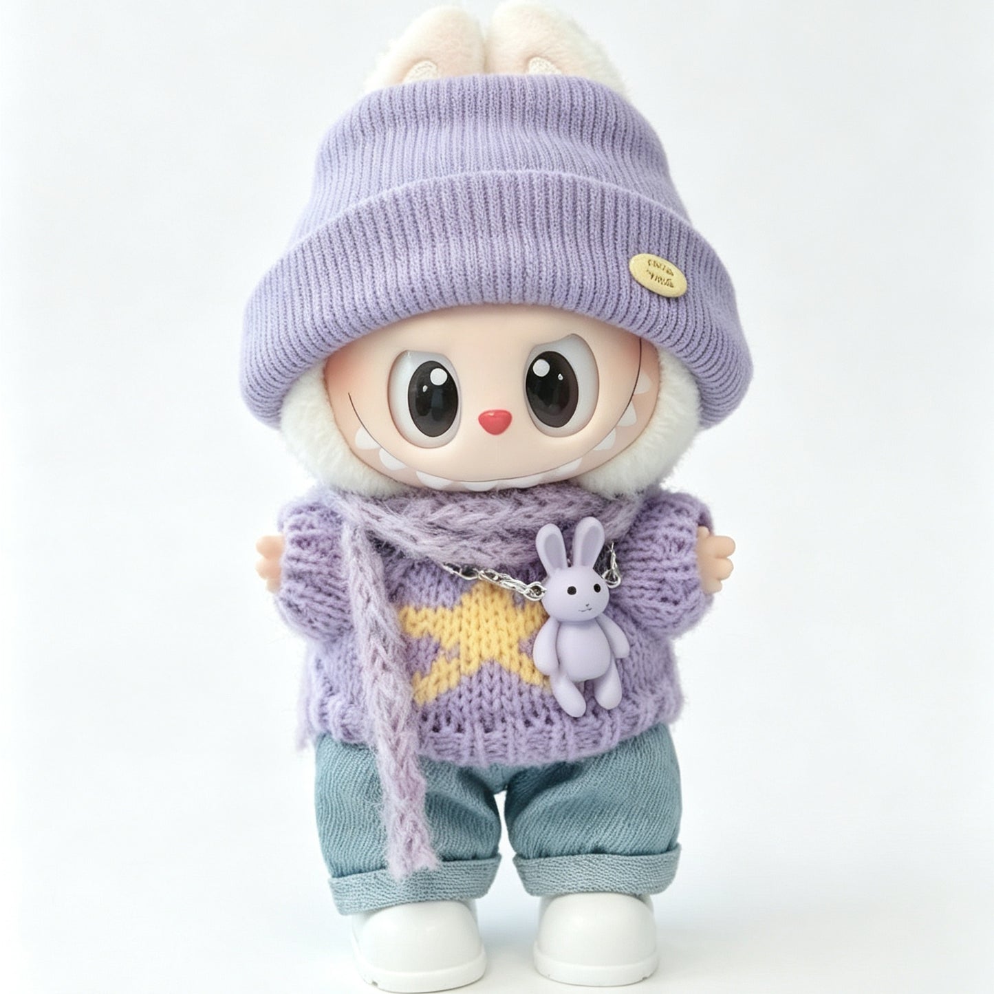 Winter Knit Cap & Sweater Set for 15–17cm collectible dolls, product view 2