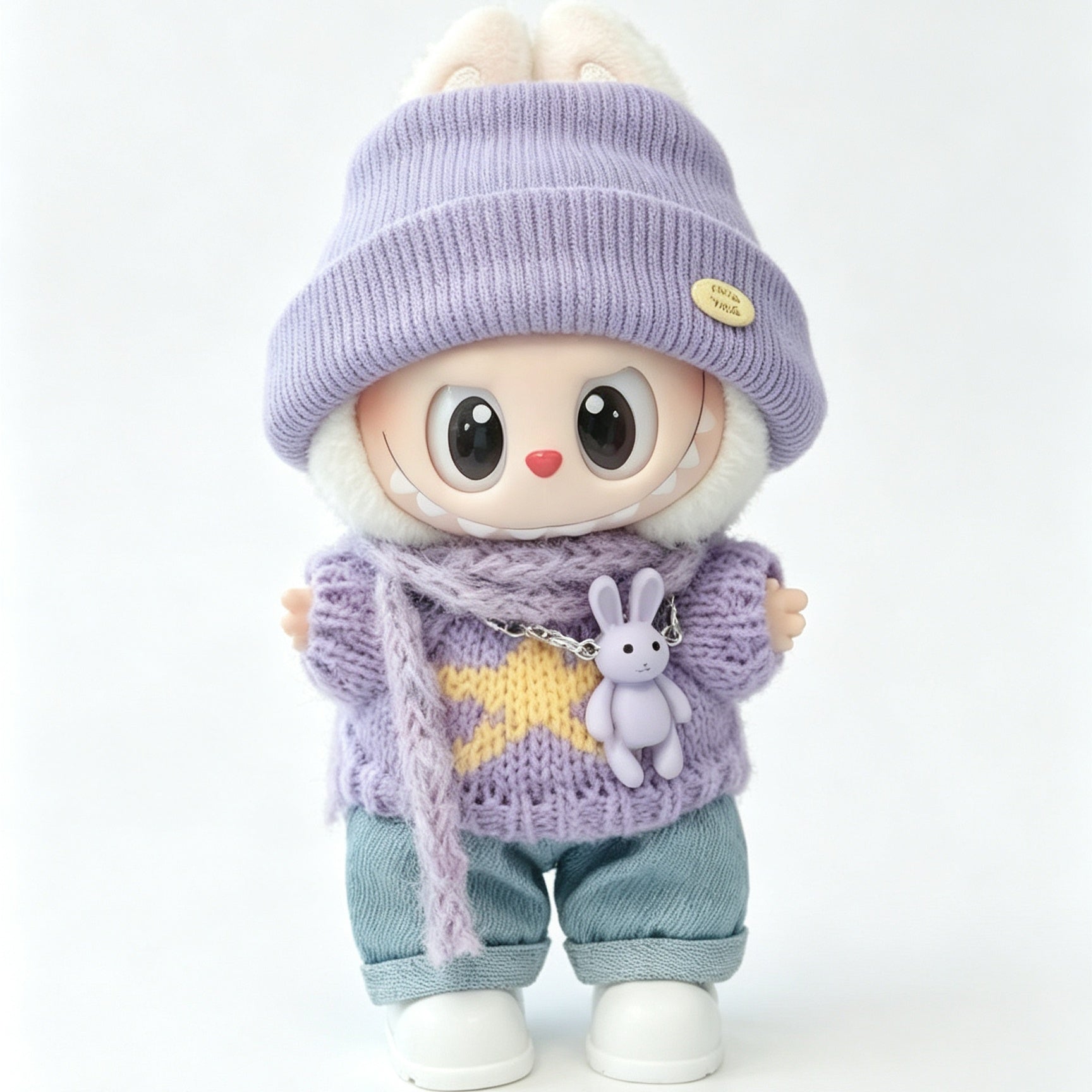 Winter Knit Cap & Sweater Set for 15–17cm collectible dolls, product view 2