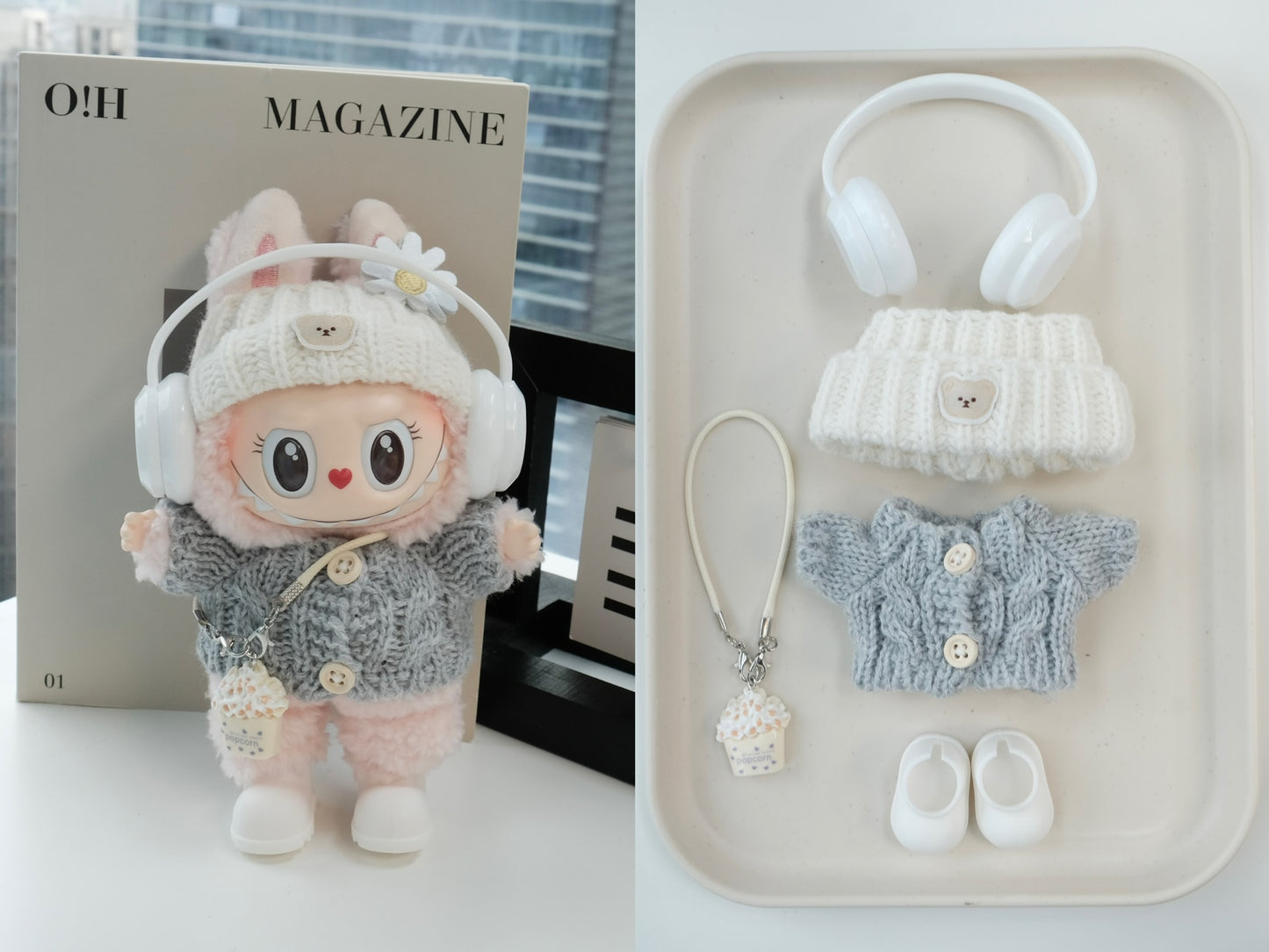 Cute Rabbit Crochet Set for 15–17cm collectible dolls, product view 8