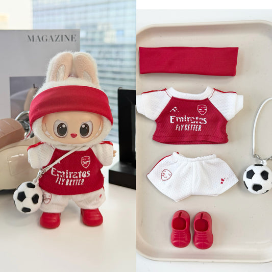 Arsenal-Style Mini Soccer Jersey Set for 15–17cm collectible dolls, product view 2