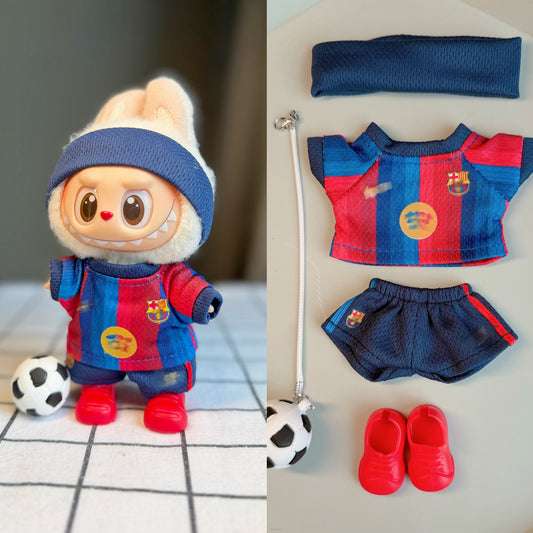 Barcelona-Style Mini Soccer Jersey Set for 15–17cm collectible dolls, product view 2
