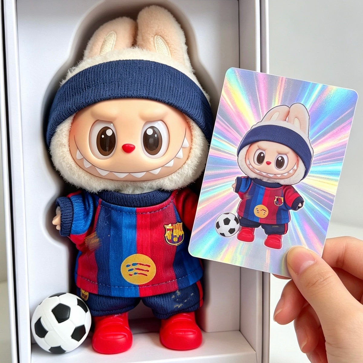 Barcelona-Style Mini Soccer Jersey Set for 15–17cm collectible dolls, product view 3