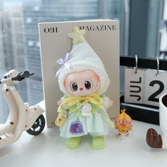 Green Little Elf Outfit for 15–17cm collectible dolls