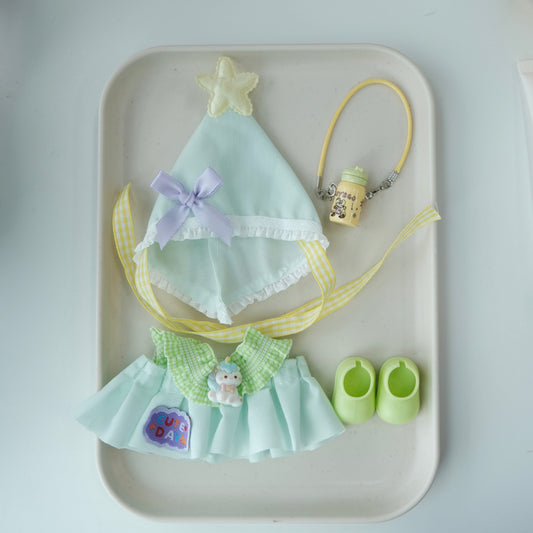 Green Little Elf Outfit for 15–17cm collectible dolls, product view 2
