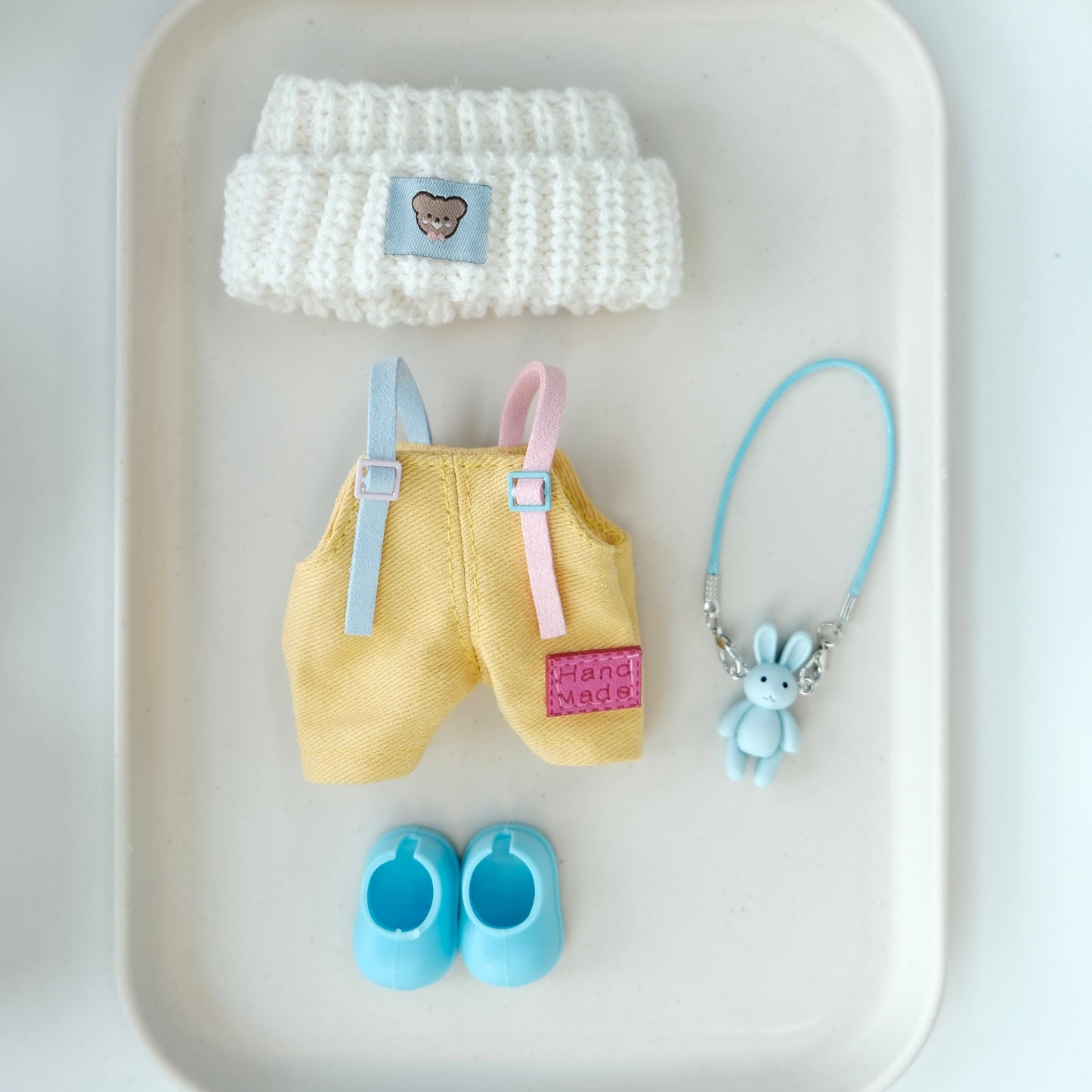 Dopamine Clothes for 15-17cm Labubu Doll, 4 Pcs Doll's Street Wear Outfits