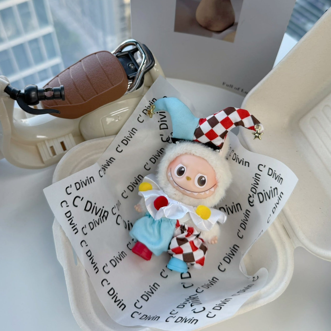 Halloween Clown Clothes for 10-12cm Labubu Doll, 4 Pcs Doll's Halloween Cosplay Wear Outfits