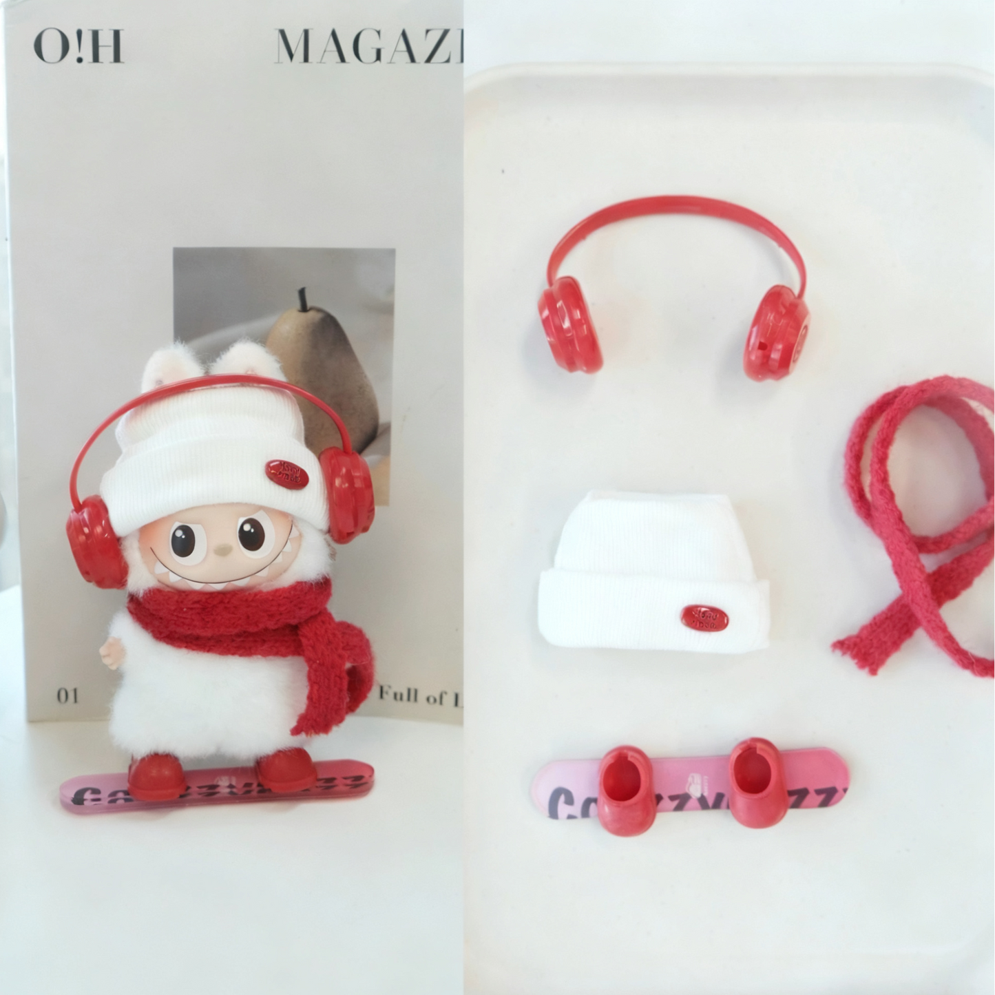 Ski Snowboarding Clothes for 10-12cm Labubu Doll, 4 Pcs Doll's Sports Luxury Outfits Clothes