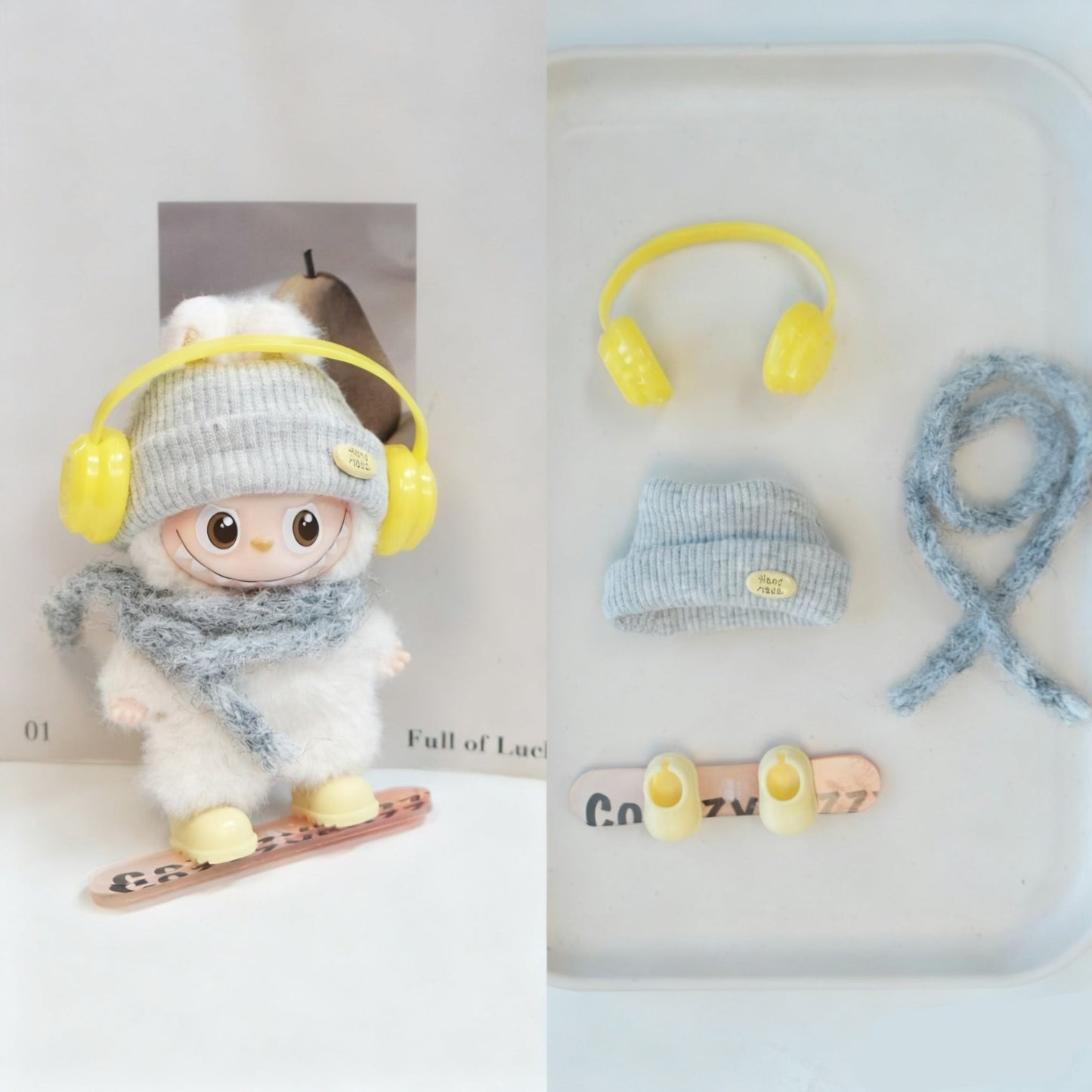 Mini Snowboarding Outfit for 10–12cm collectible dolls, product view 8