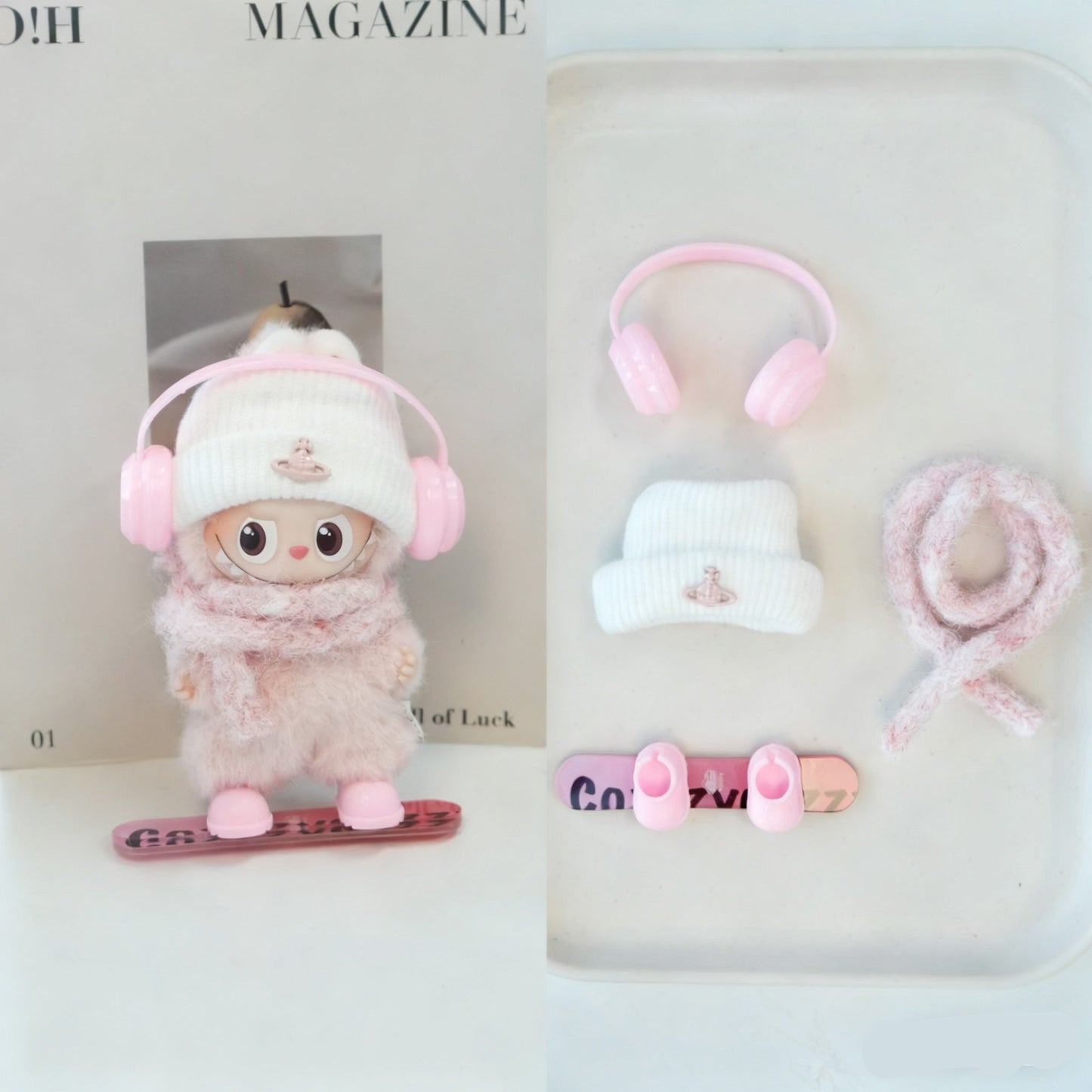 Mini Snowboarding Outfit for 10–12cm collectible dolls, product view 11