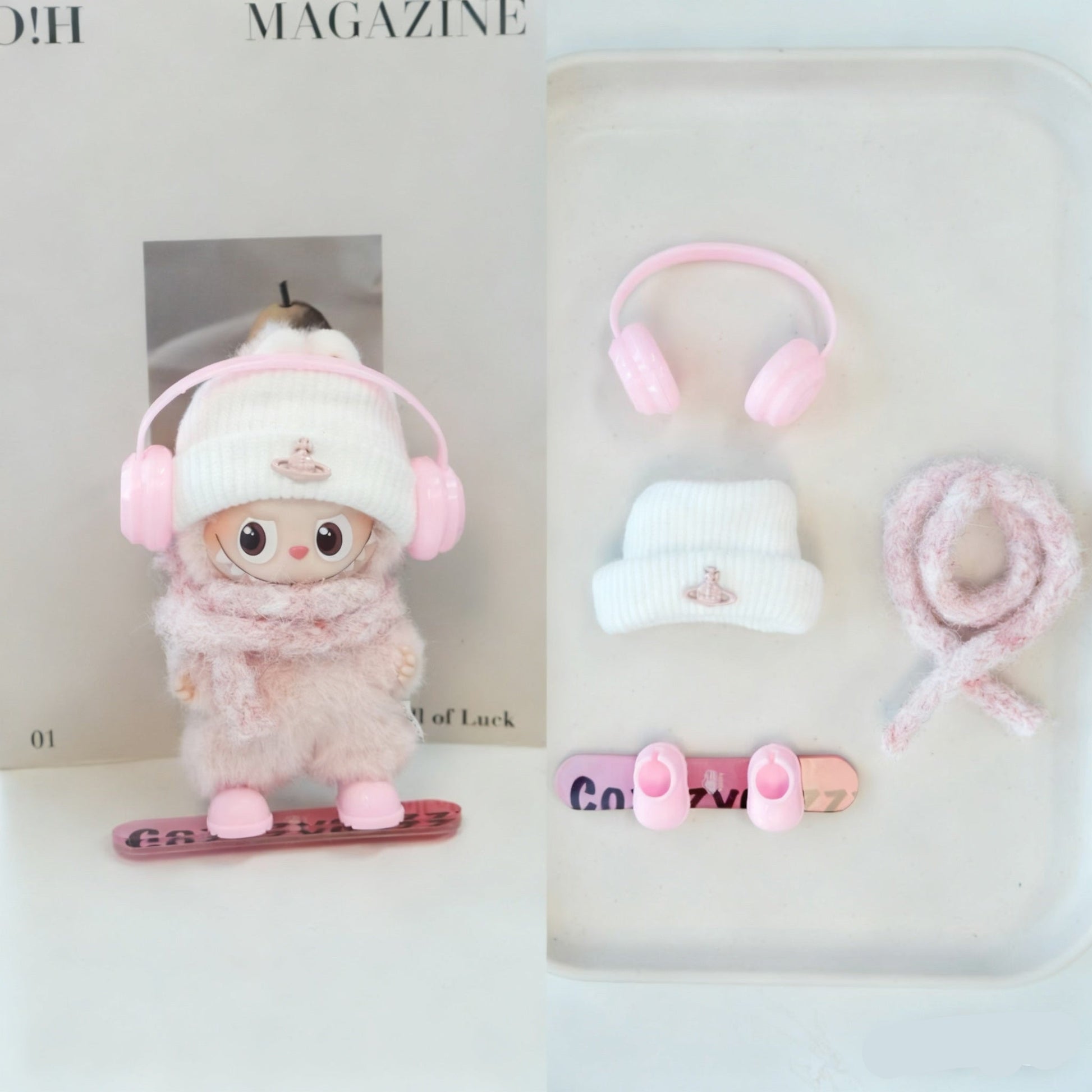 Mini Snowboarding Outfit for 10–12cm collectible dolls, product view 11