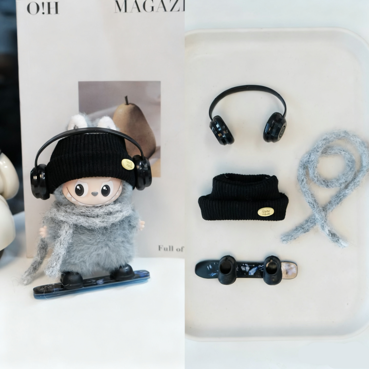 Ski Snowboarding Clothes for 10-12cm Labubu Doll, 4 Pcs Doll's Sports Luxury Outfits Clothes