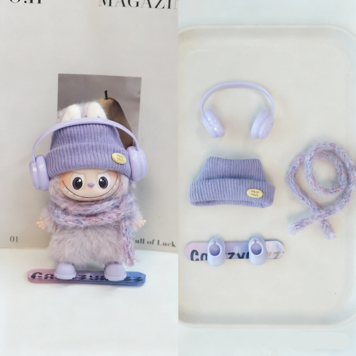 Mini Snowboarding Outfit for 10–12cm collectible dolls, product view 4