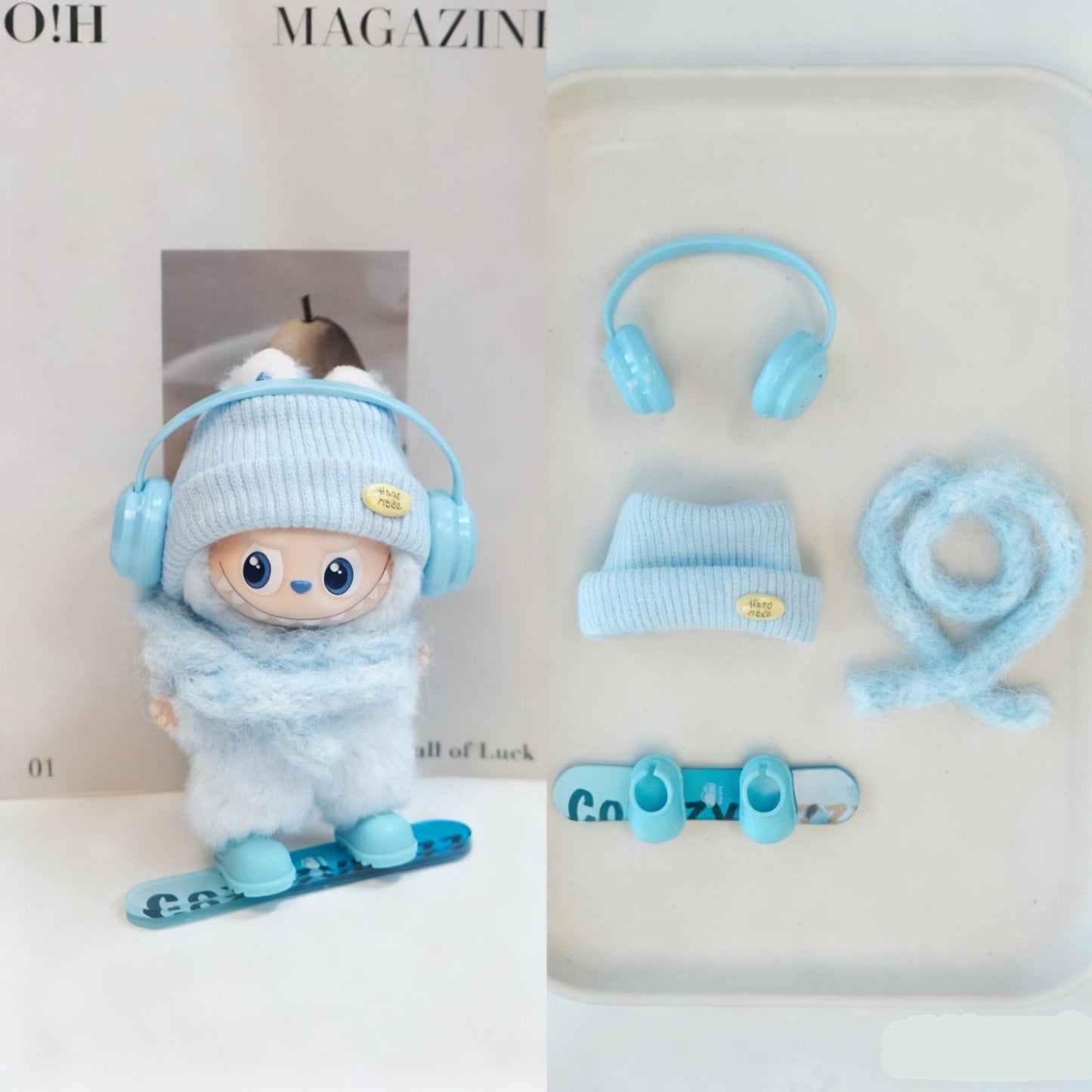 Mini Snowboarding Outfit for 10–12cm collectible dolls, product view 7