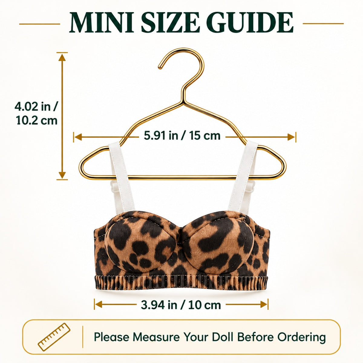 Mini Bra Christmas Ornaments with Mini Hangers, Cotton Novelty Holiday Tree Decorations and Doll Clothes