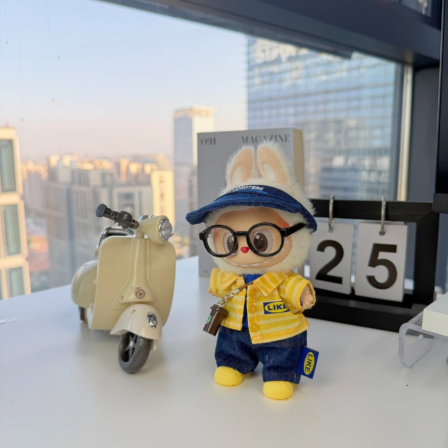 Store Clerk Clothes for 15-17cm Labubu Doll, 6 Pcs Doll's Street Wear Outfits