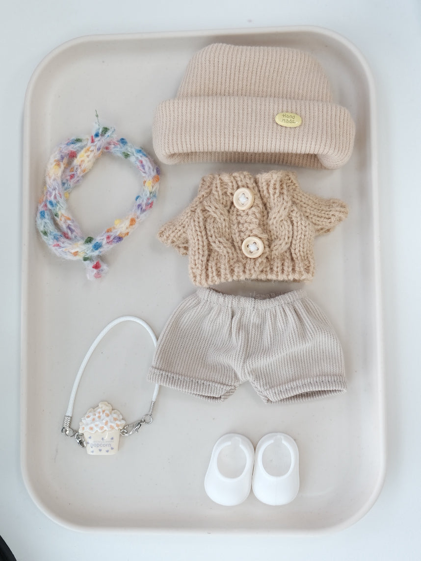 Winter Knit Cap & Sweater Set for 15–17cm collectible dolls, product view 14