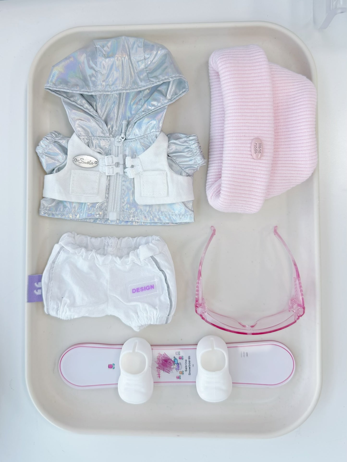 Cute Ski Snowboarding Clothes for 15-17cm Labubu Doll, 5 Pcs Doll's Sports Luxury Outfits Clothes