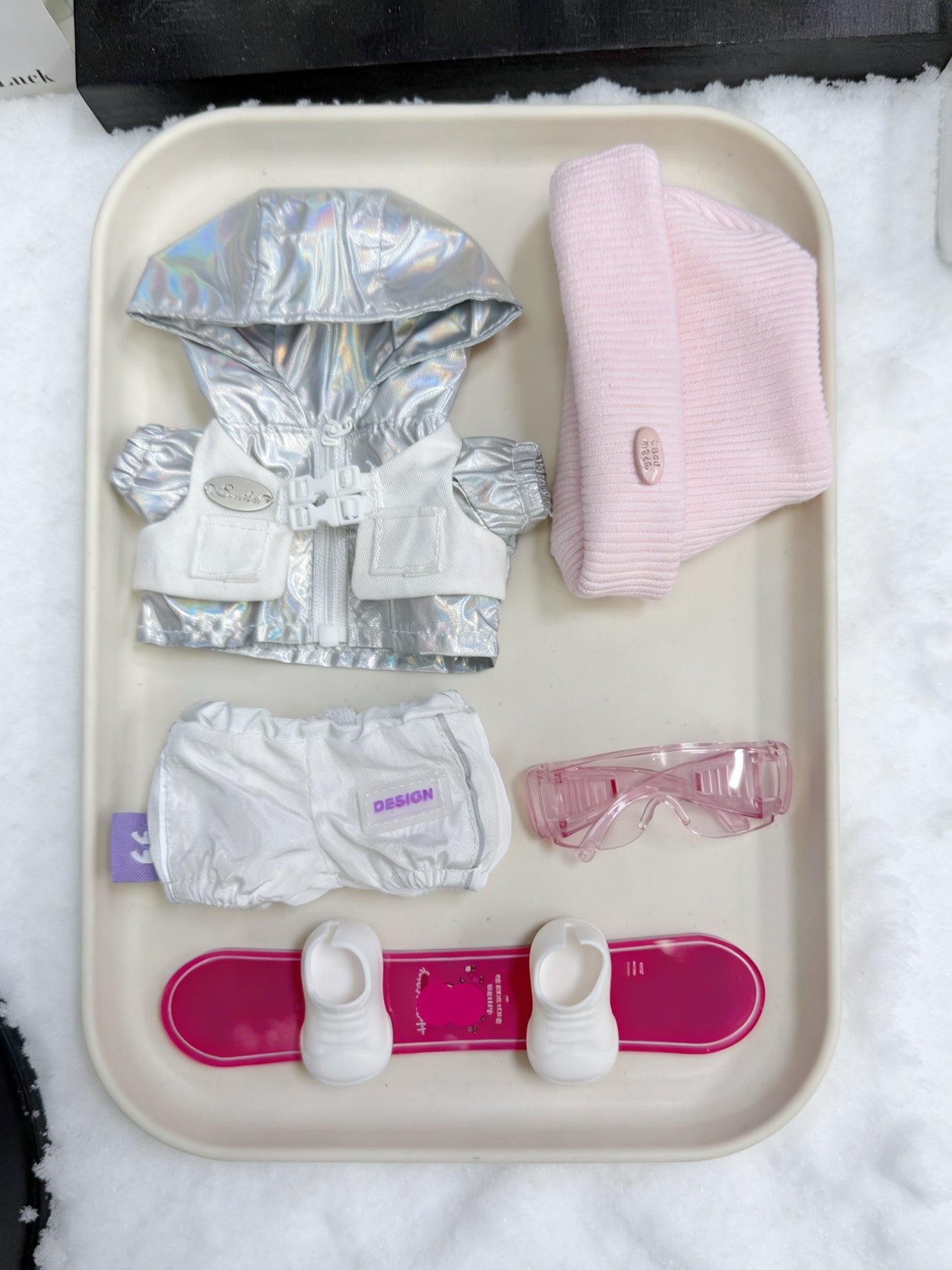 Cute Ski Snowboarding Clothes for 15-17cm Labubu Doll, 5 Pcs Doll's Sports Luxury Outfits Clothes