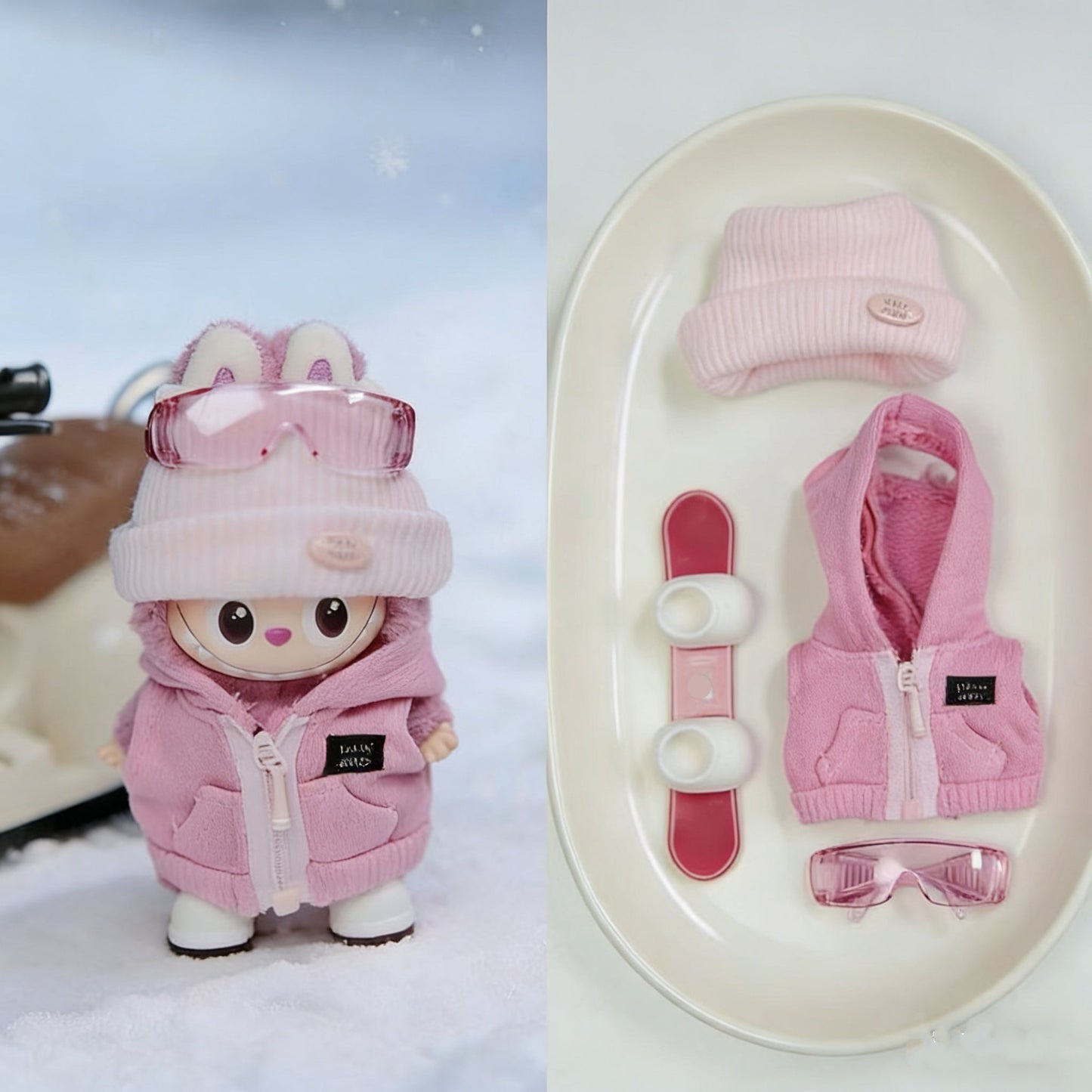 Mini Snowboarding Outfit for 10–12cm collectible dolls, product view 2