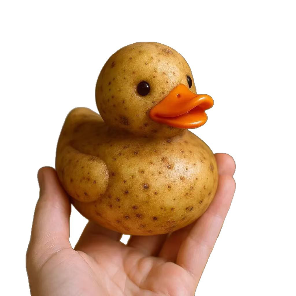 Figurine Fruit Duck- Vegetable Duck Statue Unique Ducks Figurine Resin Ducks for Dashboard Funny Fruit Duck Statue for Home Office Desktop Car Accessories