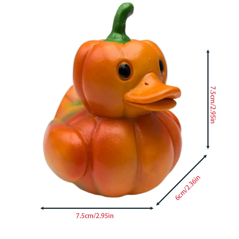 Figurine Fruit Duck- Vegetable Duck Statue Unique Ducks Figurine Resin Ducks for Dashboard Funny Fruit Duck Statue for Home Office Desktop Car Accessories
