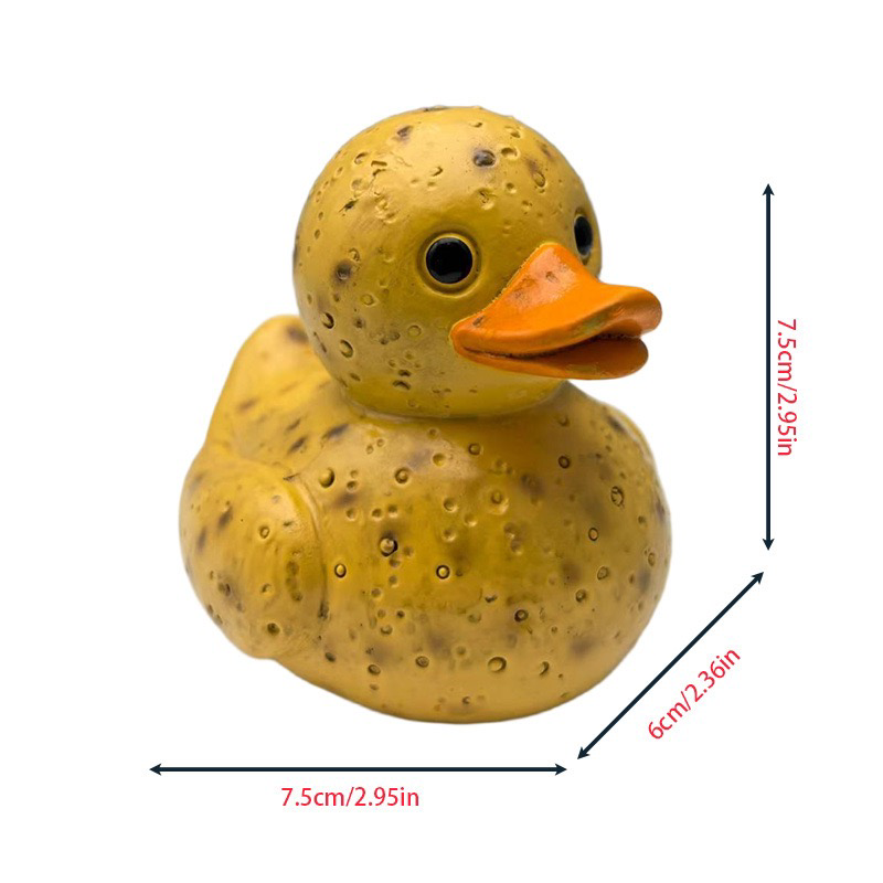 Figurine Fruit Duck- Vegetable Duck Statue Unique Ducks Figurine Resin Ducks for Dashboard Funny Fruit Duck Statue for Home Office Desktop Car Accessories