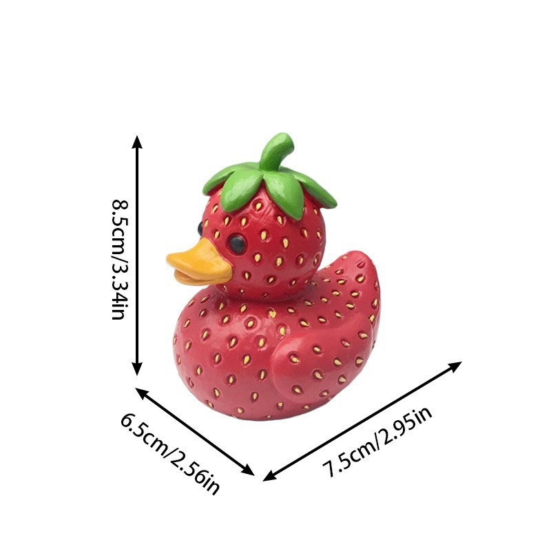 Figurine Fruit Duck- Vegetable Duck Statue Unique Ducks Figurine Resin Ducks for Dashboard Funny Fruit Duck Statue for Home Office Desktop Car Accessories