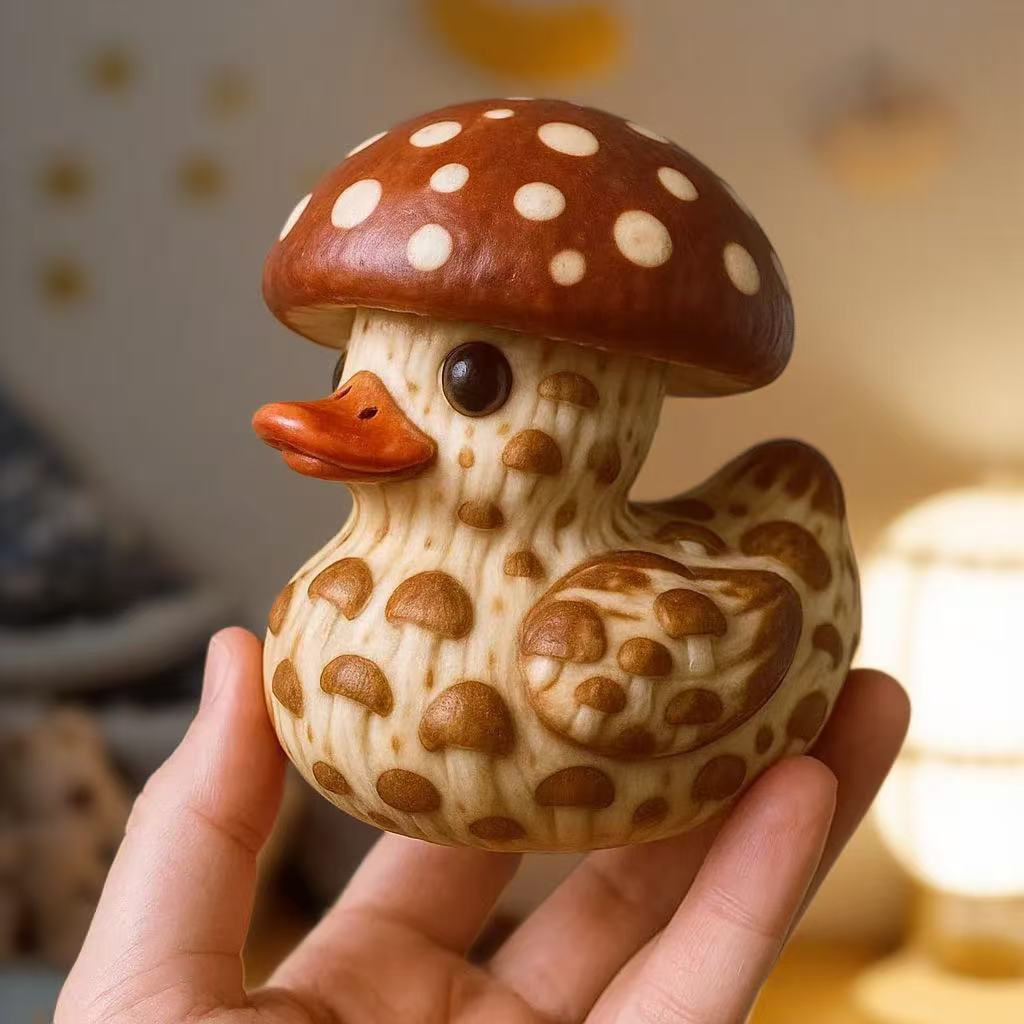 Figurine Fruit Duck- Vegetable Duck Statue Unique Ducks Figurine Resin Ducks for Dashboard Funny Fruit Duck Statue for Home Office Desktop Car Accessories