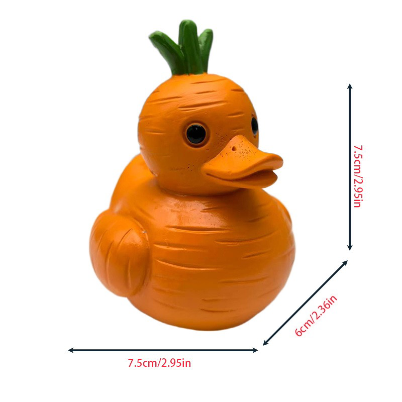Figurine Fruit Duck- Vegetable Duck Statue Unique Ducks Figurine Resin Ducks for Dashboard Funny Fruit Duck Statue for Home Office Desktop Car Accessories