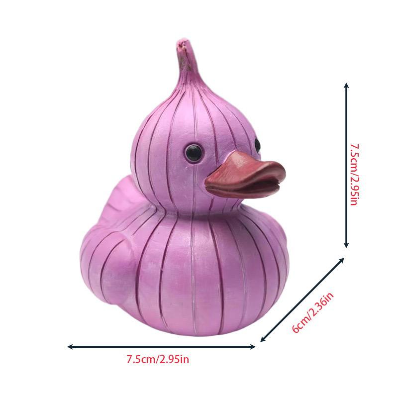 Figurine Fruit Duck- Vegetable Duck Statue Unique Ducks Figurine Resin Ducks for Dashboard Funny Fruit Duck Statue for Home Office Desktop Car Accessories