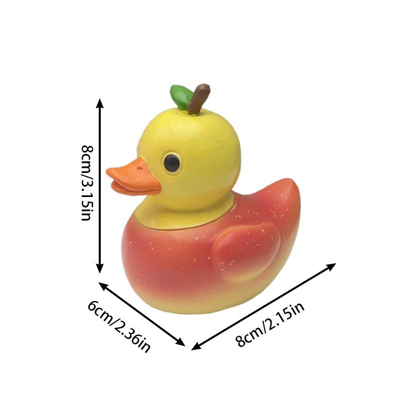 Figurine Fruit Duck- Vegetable Duck Statue Unique Ducks Figurine Resin Ducks for Dashboard Funny Fruit Duck Statue for Home Office Desktop Car Accessories