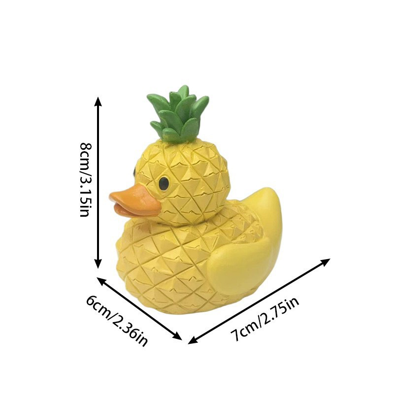 Figurine Fruit Duck- Vegetable Duck Statue Unique Ducks Figurine Resin Ducks for Dashboard Funny Fruit Duck Statue for Home Office Desktop Car Accessories