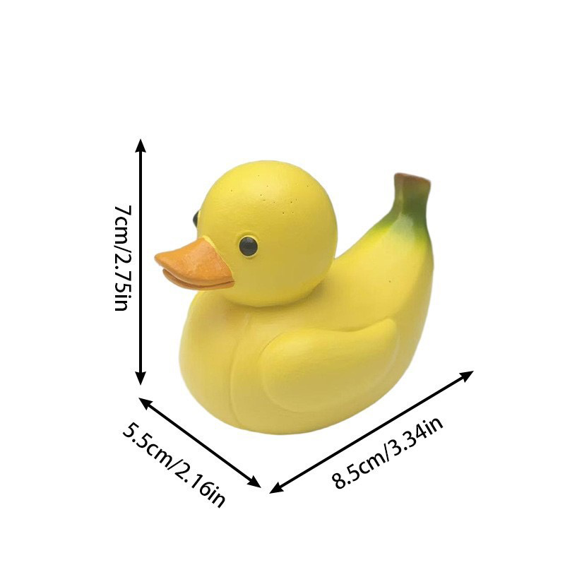 Figurine Fruit Duck- Vegetable Duck Statue Unique Ducks Figurine Resin Ducks for Dashboard Funny Fruit Duck Statue for Home Office Desktop Car Accessories